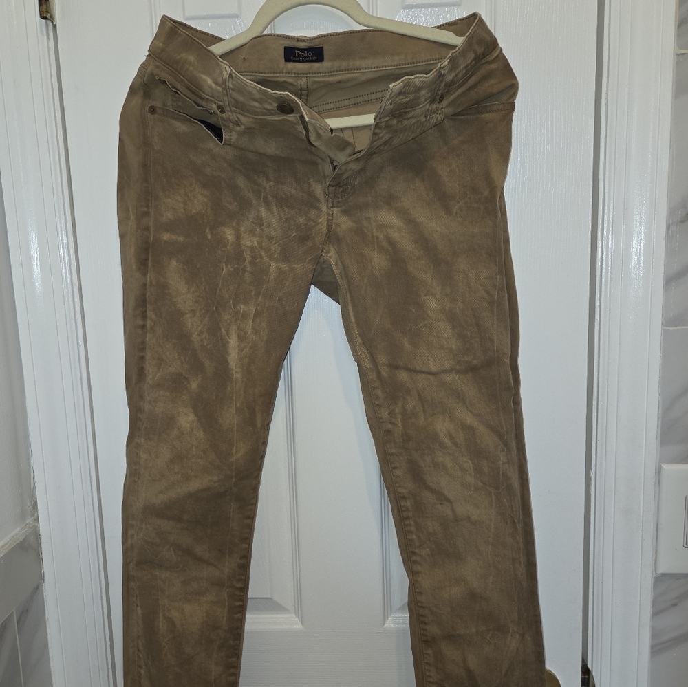 Polo by Ralph Lauren Tan Ankle Cropped Jeans